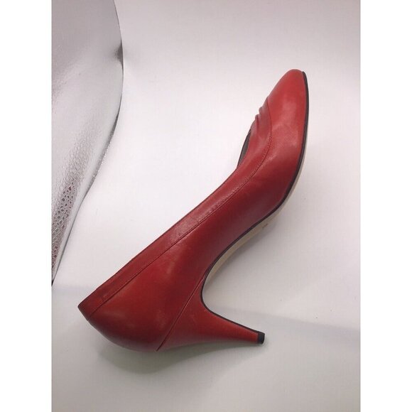 Woman’s Vintage Red Sector Meucci Of Florence Heals 8.5 🔥 - Picture 6 of 11